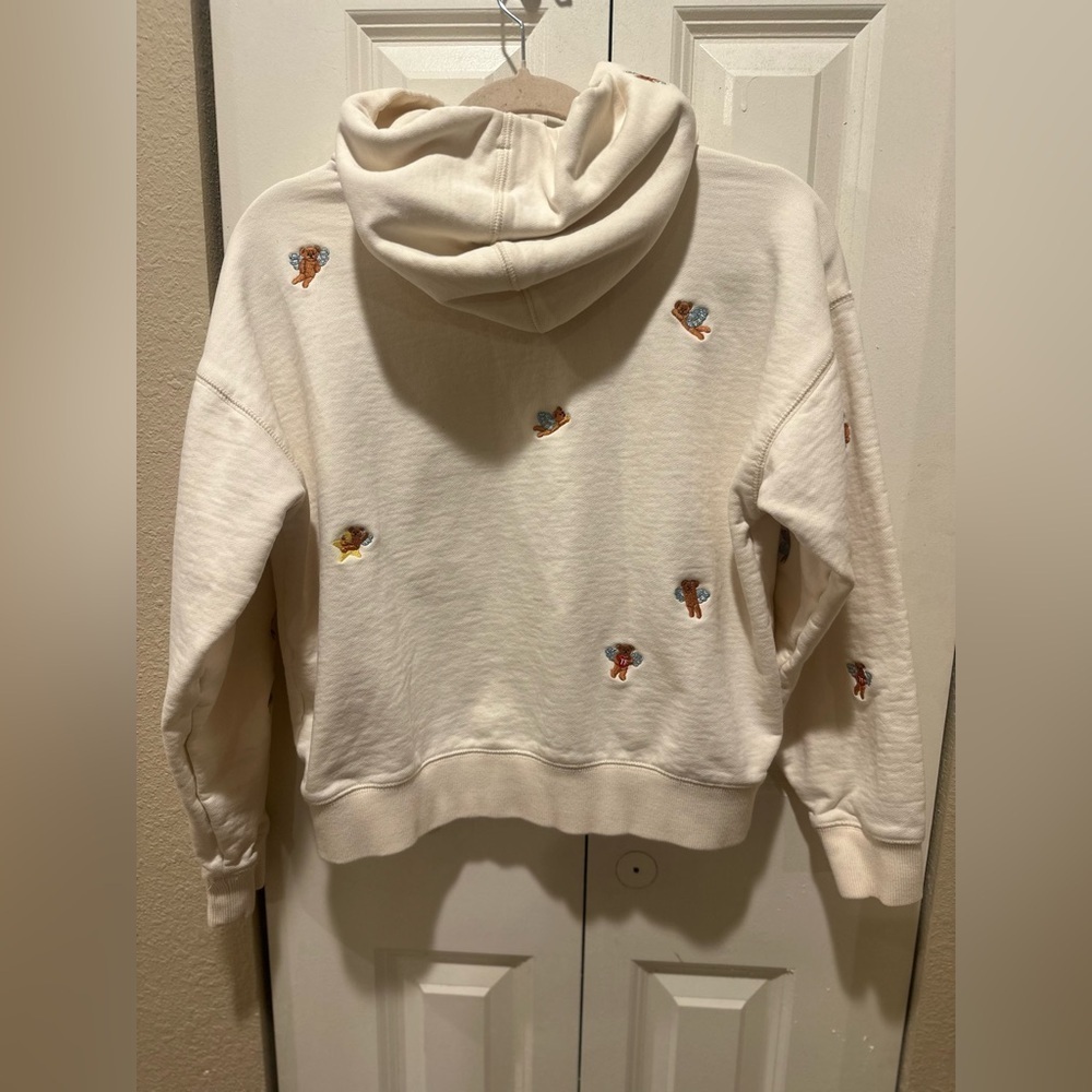 Teddy Fresh Angel Bear Hoodie Women’s Cream , size Small - Picture 5 of 11